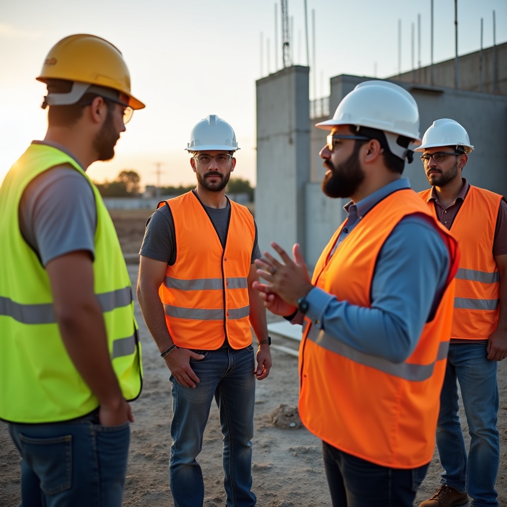 On-site construction training session